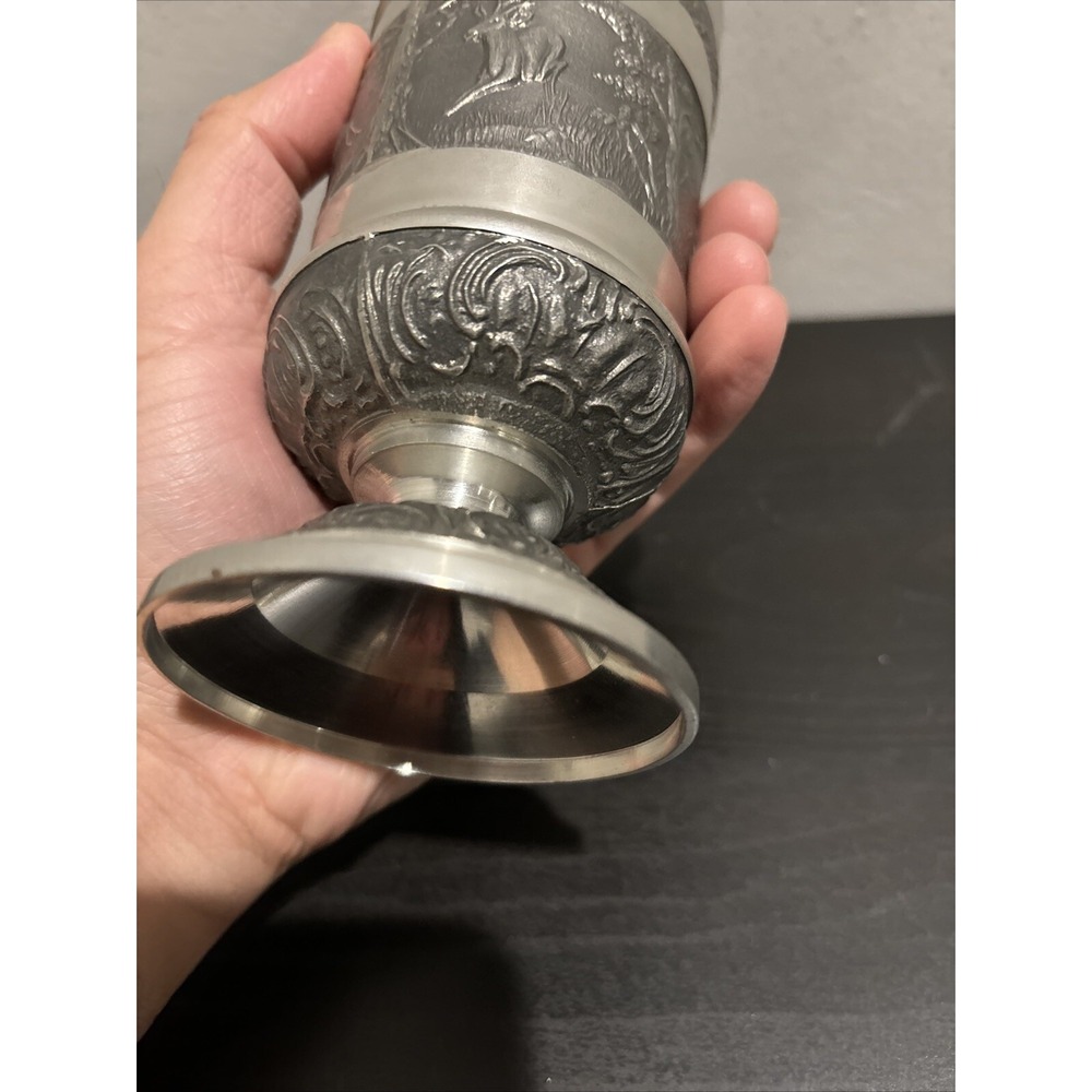 Vintage Mullingar Ireland Pewter Goblet with Deers - Picture 9 of 16
